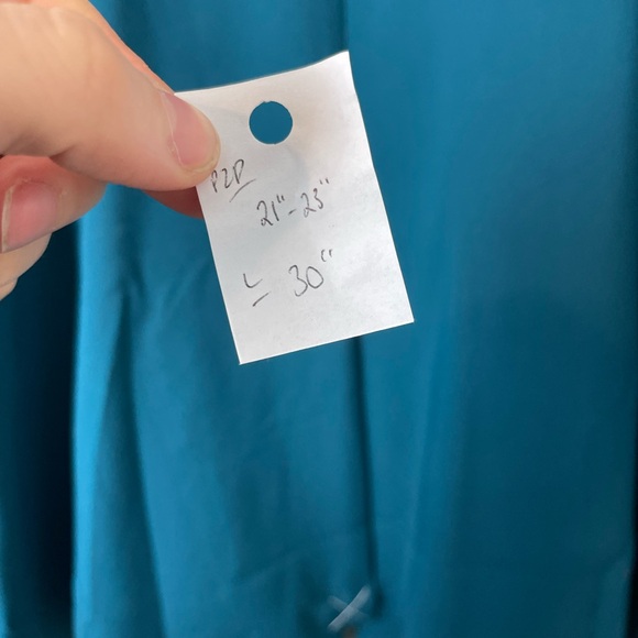 Talbots City Twill Open Front Blazer Size 14 Large Teal Double Breasted - Picture 10 of 11